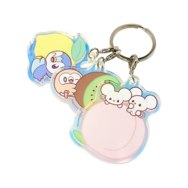 Pokemon Center Original Acrylic Keyholder Piplup, Rowlet, Tandemaus- PokePeace